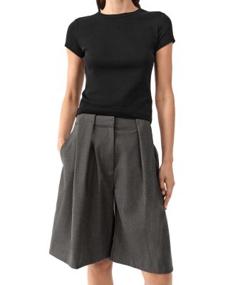 Wool Pleat Loop Shorts