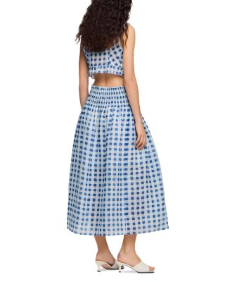Poppy Gingham Linen Blend Maxi Skirt