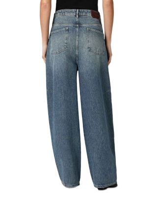 Carter High Rise Stripe Wide Leg Jeans in Titan Blue