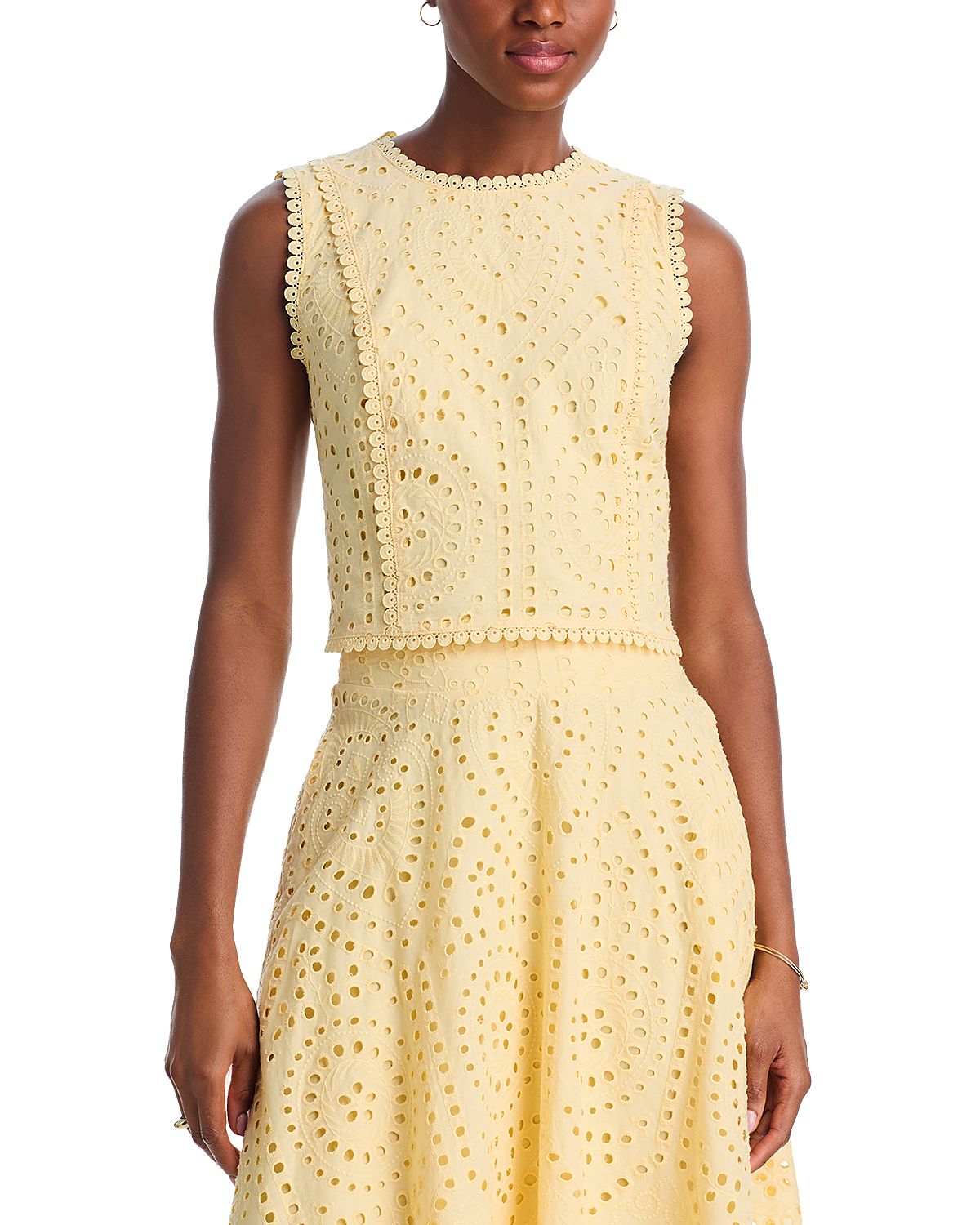 Aqua Eyelet Sleeveless Top - Exclusive