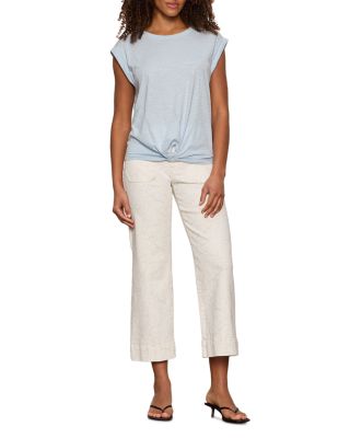 The Marine High Rise Wide Crop Jeans in Chalk