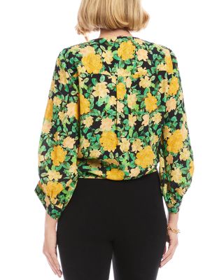 Blouson Sleeve Tie Front Top