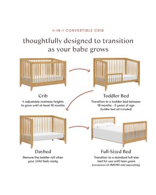 Sprout 4 in 1 Convertible Crib with Toddler Bed Conversion Kit