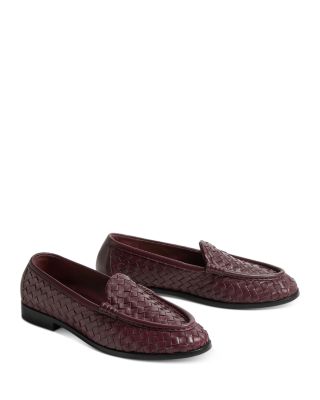 Women's Silenzio Brown Woven Leather Loafers