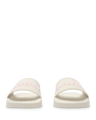Women's Furley Beige Logo Slide Sandals 