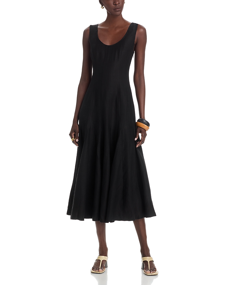 Argent Godet Dress