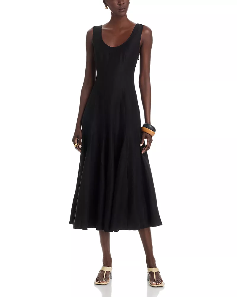 Argent Godet Dress