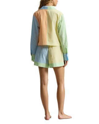 Mixed Seersucker Short Pajama Set