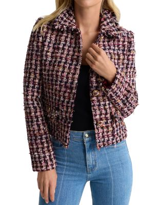 Houndstooth Tweed Boxy Jacket