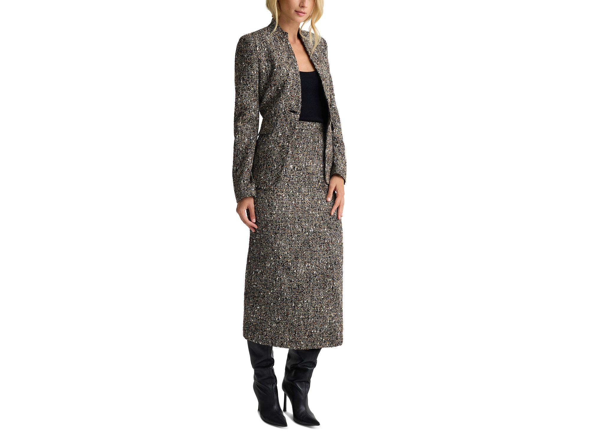 Shawl Collar Tweed Jacket — Image 5