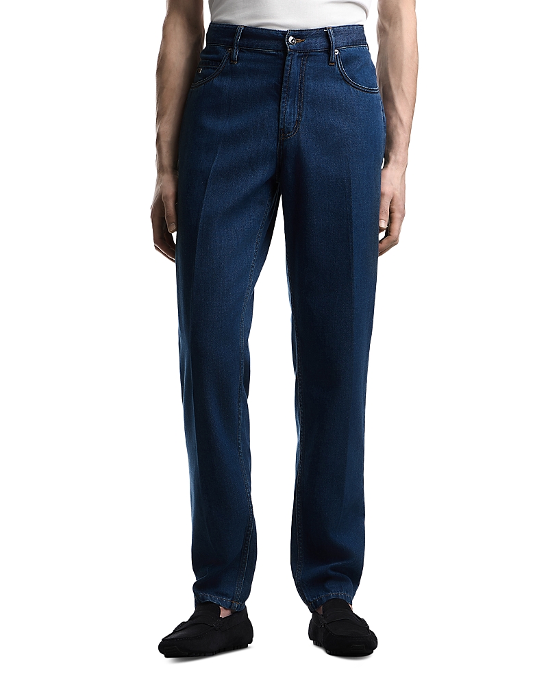 Emporio Armani J50 Regular Fit Jeans in Medium Blue Denim