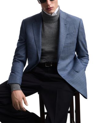 G Line Regular Fit Single Breasted Notch Lapel Jacket in Super 130s Wool