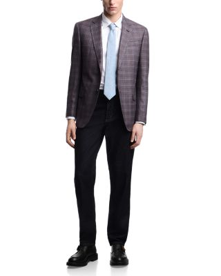 G Line Regular Fit Single Breasted Notch Lapel Jacket in Super 130s Wool