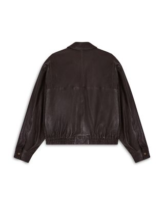 Blouson Vintage Effect Leather Jacket