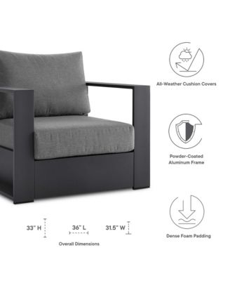  Tahoe Outdoor Patio Powder-Coated Aluminum Armchair, Set of 2