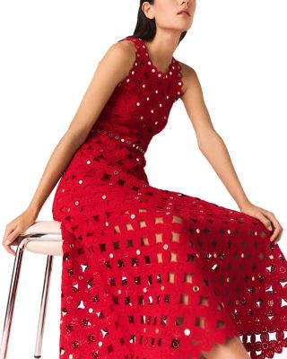 Crochet Dress with Mirror Embellishments