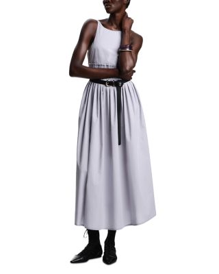 Poplin Smocked Sleeveless Dress