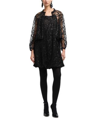 Tulle Jacket with Allover Sequin Embroidery