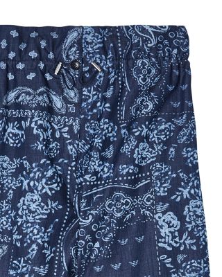 Bandana Print Chambray Pants