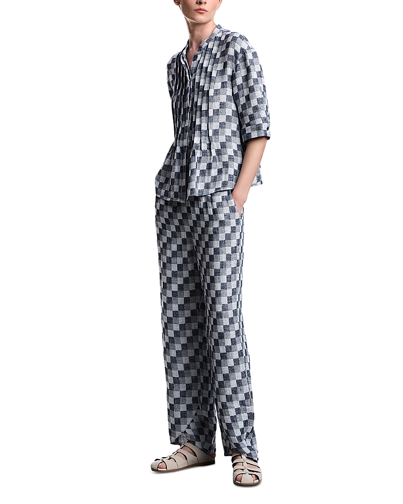 Emporio Armani Gauze Checkered Pants