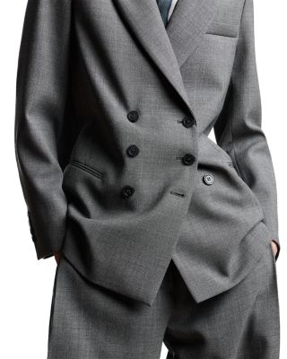Moulin&eacute; Crepe Wool Double Breasted Blazer 