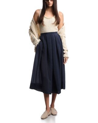 Techno Creponne Midi Skirt