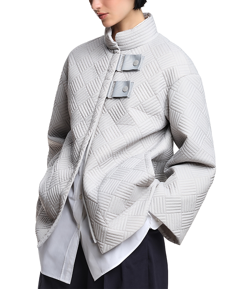 Emporio Armani Geometric Quilted Peacoat