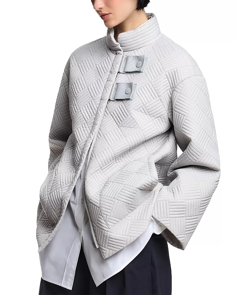 Emporio Armani Geometric Quilted Peacoat