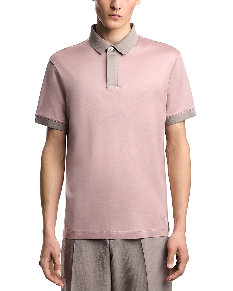 Emporio Armani Contrast Hem Cotton Blend Polo Shirt