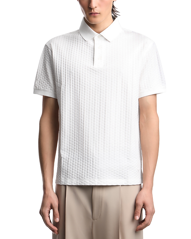 Emporio Armani Textured Cotton Polo Shirt