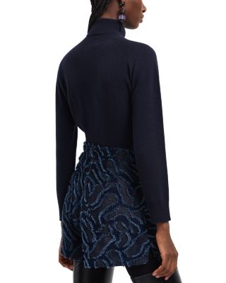 Fringe Embossed Denim Shorts