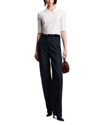 High Rise Straight Jeans in Dark Denim