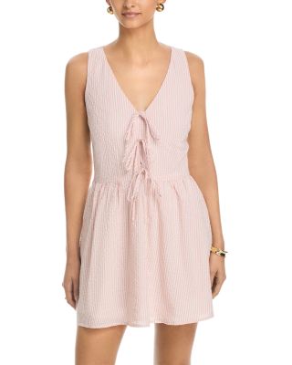 Stripe Poplin Front Tie Mini Dress - Exclusive
