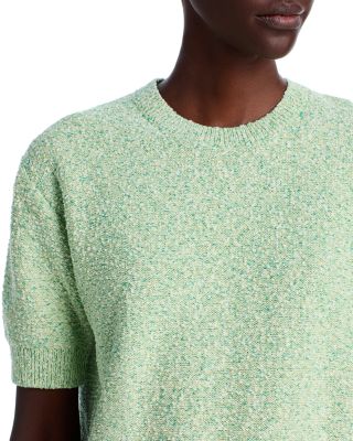 Cropped Tweed Short Sleeve Sweater