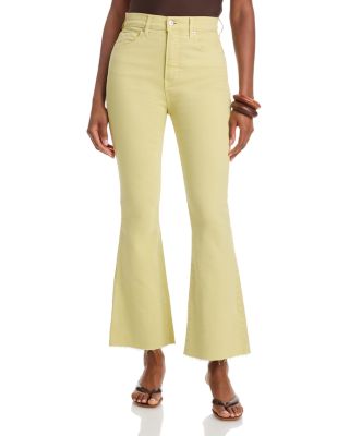 Carson High Rise Ankle Flare Jeans in Pistachio