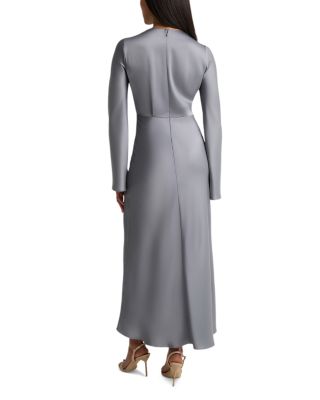 Satin Deep V Crossover Dress