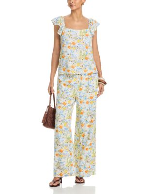 Pitti Town Flutter Top & Wide Leg Pant Set - Exclusive