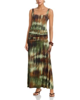 Pine Green Plant Of Joy Ankle Dress