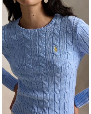 Cable Knit Cotton Crewneck Sweater