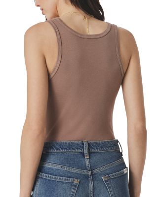Fine Rib Scoop Neck Tank