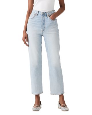 Ribcage Straight Ankle Jeans in Filter Her