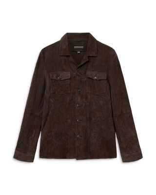 Jesse Leather Shirt Jacket with Buttons