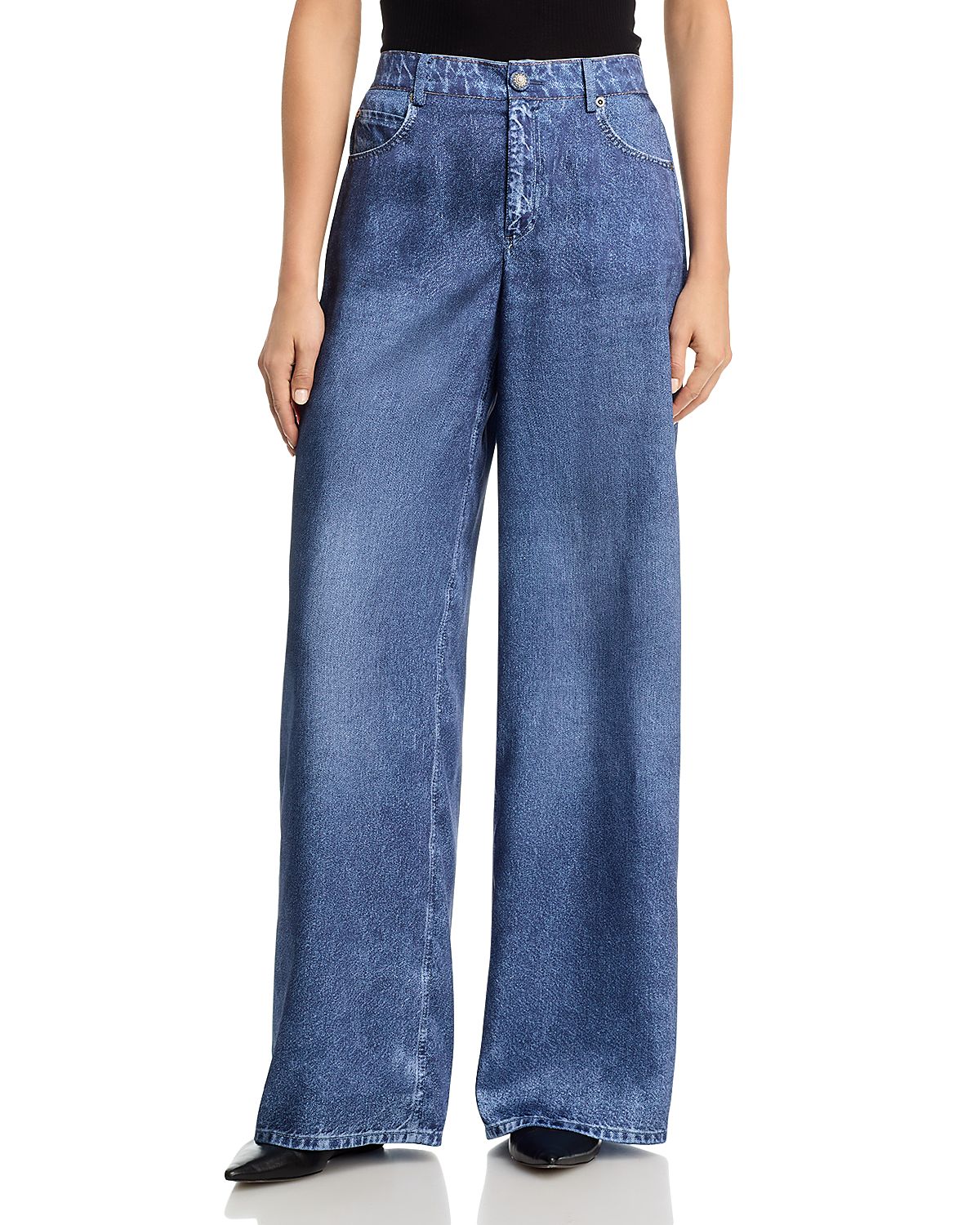 Kobi Halperin Sage Denim Print Satin Pants