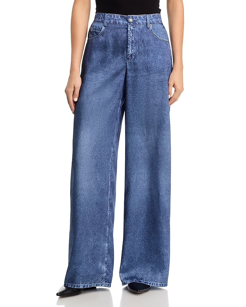 Kobi Halperin Sage Denim Print Satin Pants