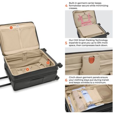 Compact 24" Checked Expandable Spinner Suitcase