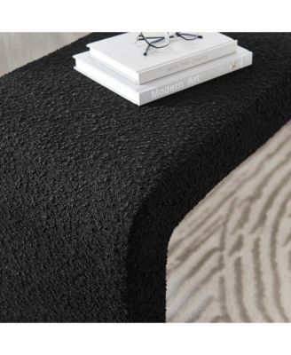  Simba Boucle Fabric Waterfall Long Bench