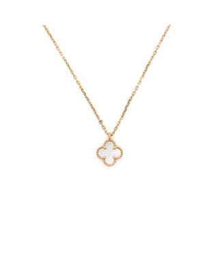  Sweet Alhambra Pendant Necklace 18K Gold and Mother of Pearl, 16"