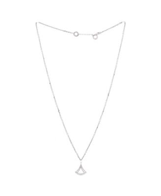  Divas' Dream Openwork Pendant Necklace 18K White Gold with Diamonds, 17.25"