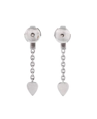  Mon Amour Heart Drop Earrings 18K White Gold with Diamonds