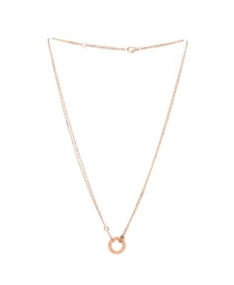  2 Diamonds Love Pendant Necklace 18K Rose Gold and Diamonds, 16.25"